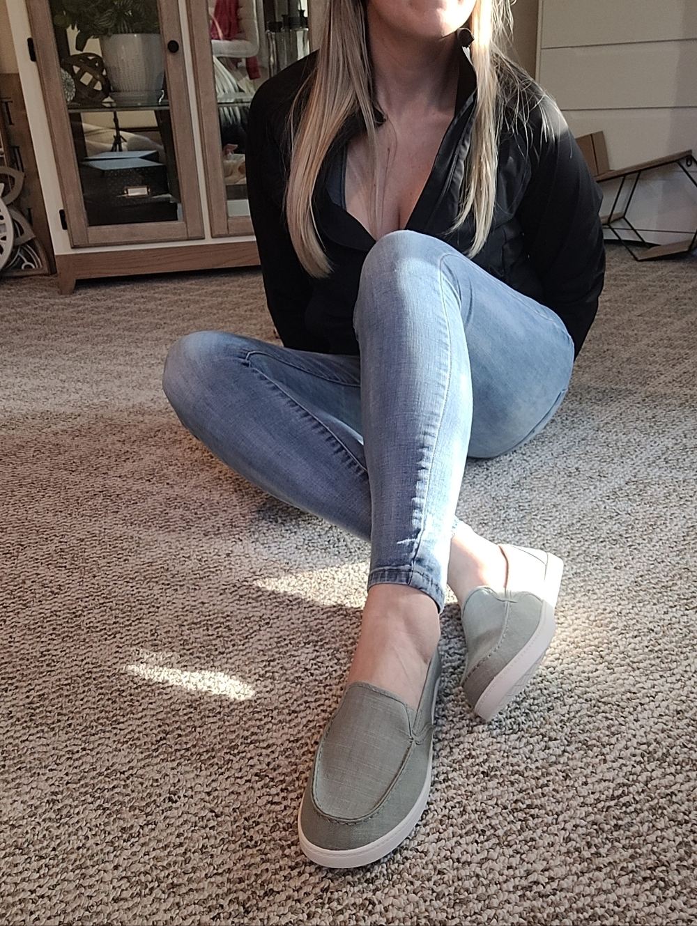 Time and Tru Gray Memory Foam Slip-On Sneakers - Picture 3 of 5